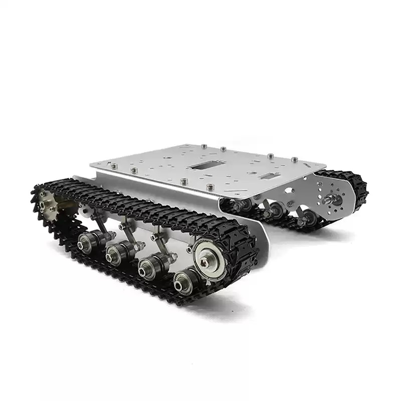 Șasiu robot cu rezervor pe șenile cu absorbție a șocurilor integral din metal