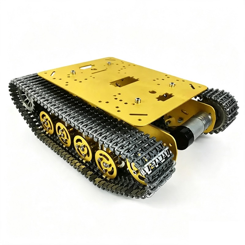 Șasiu robot pe șenile complet metalic cu absorbție a șocurilor