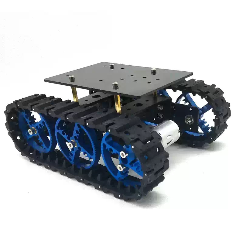 Mini șasiu robot inteligent pe șenile din cauciuc