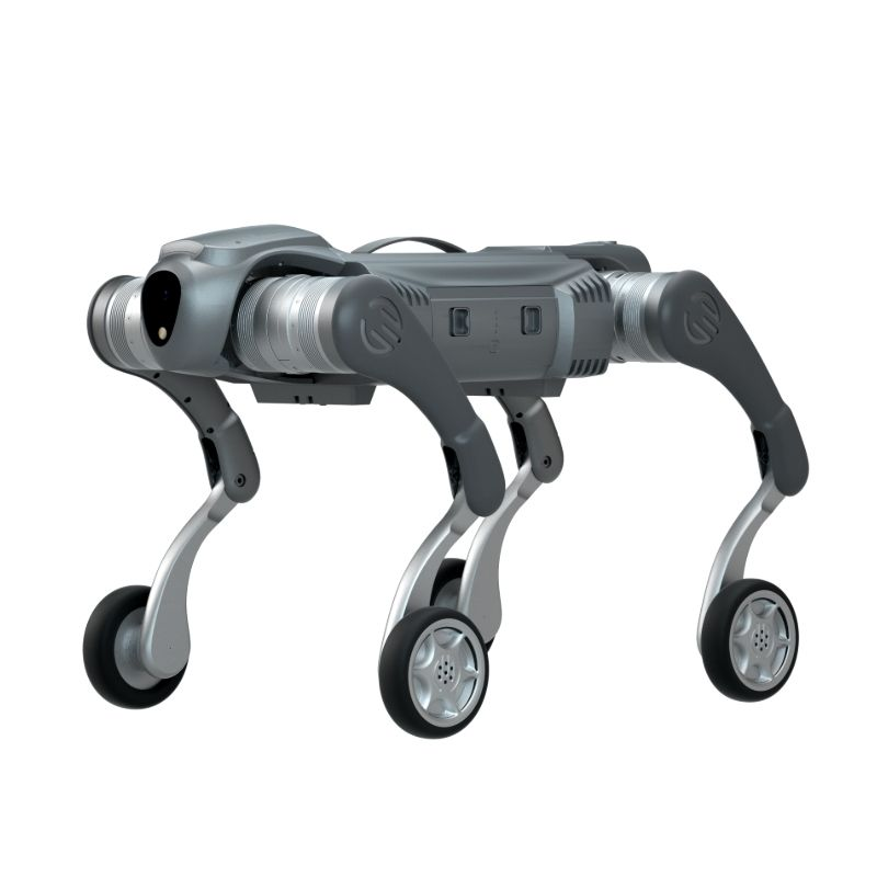 Câine robot cvadrupat cu picioare de roată